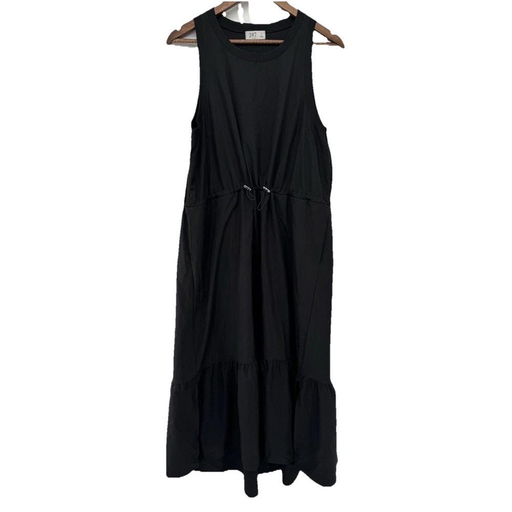 24/7 Maurices Black Sleeveless Tank Midi Dress - XL Scuba Soft Light Summer